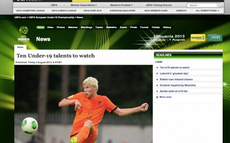 UEFA.com puts Lucas Woudenberg on their ‘Ten Under-19 talents to watch’ list
